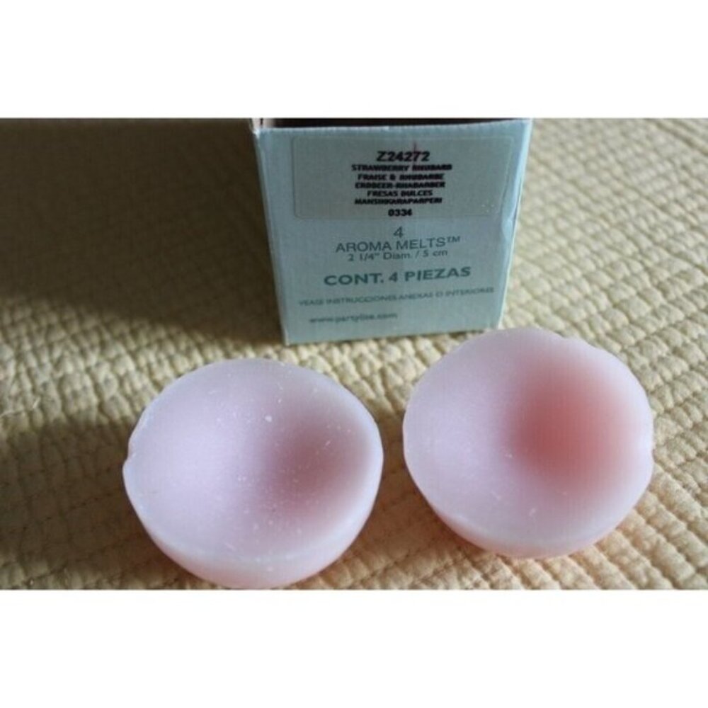 2 Pieces PartyLite STRAWBERRY RHUBARB Aroma Melts Z24272 Fragrance Warmer New